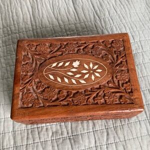 Hand Carved Sheesham Wood Jewelry Box